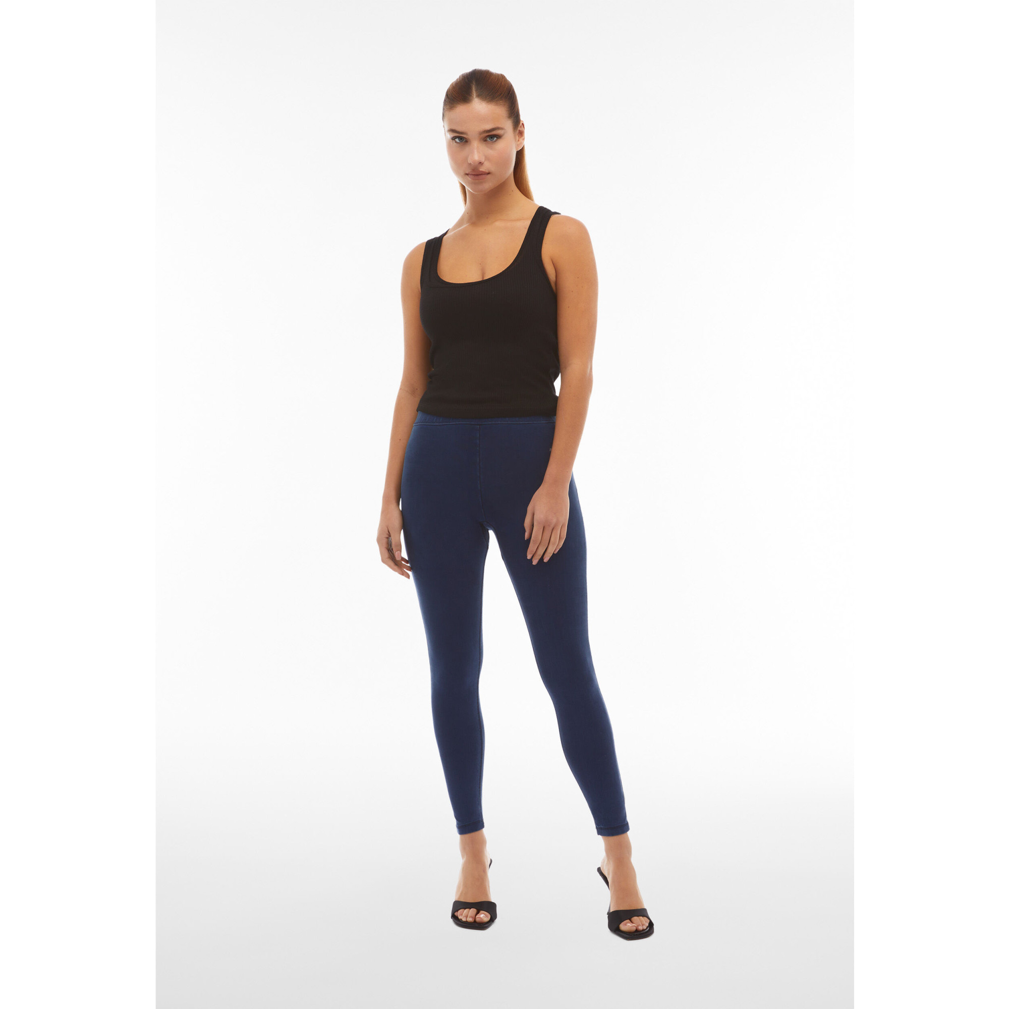 Freddy WR.UP® Yoga Damen Push-Up Jeans - Tencel - 7/8 Regular Waist Super Skinny - Indigoblau - Blaue Nähte