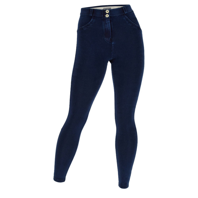 Freddy WR.UP® Curvy Damen Push-Up Jeans - Regular Waist Skinny - Indigoblau - Blaue Nähte