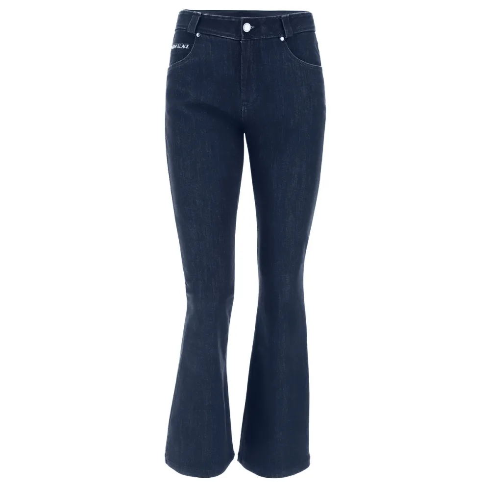 Freddy Fit Jeans - Regular Waist Flare - Cropped - Dark Denim – Blue Seam - J0B