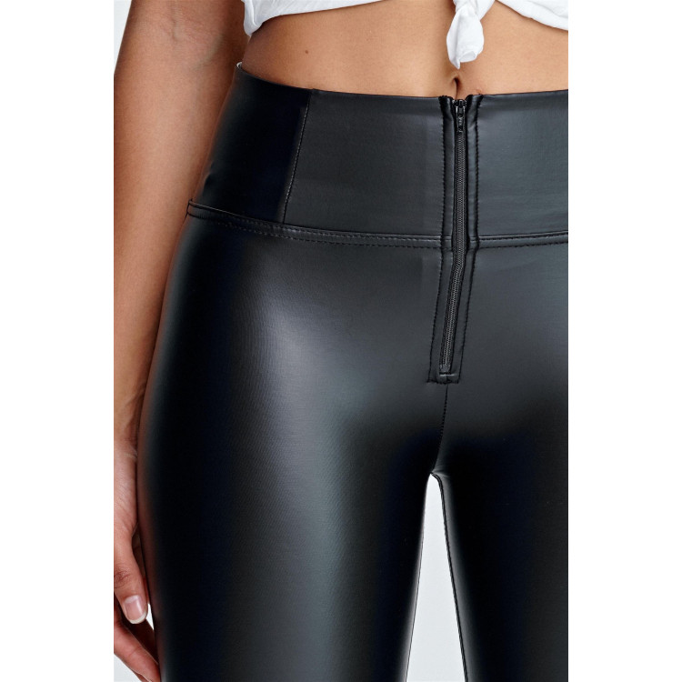 Freddy WR.UP® Vegan Leather Damen Push-Up Lederhose - 7/8 High Waist Super Skinny - Schwarz