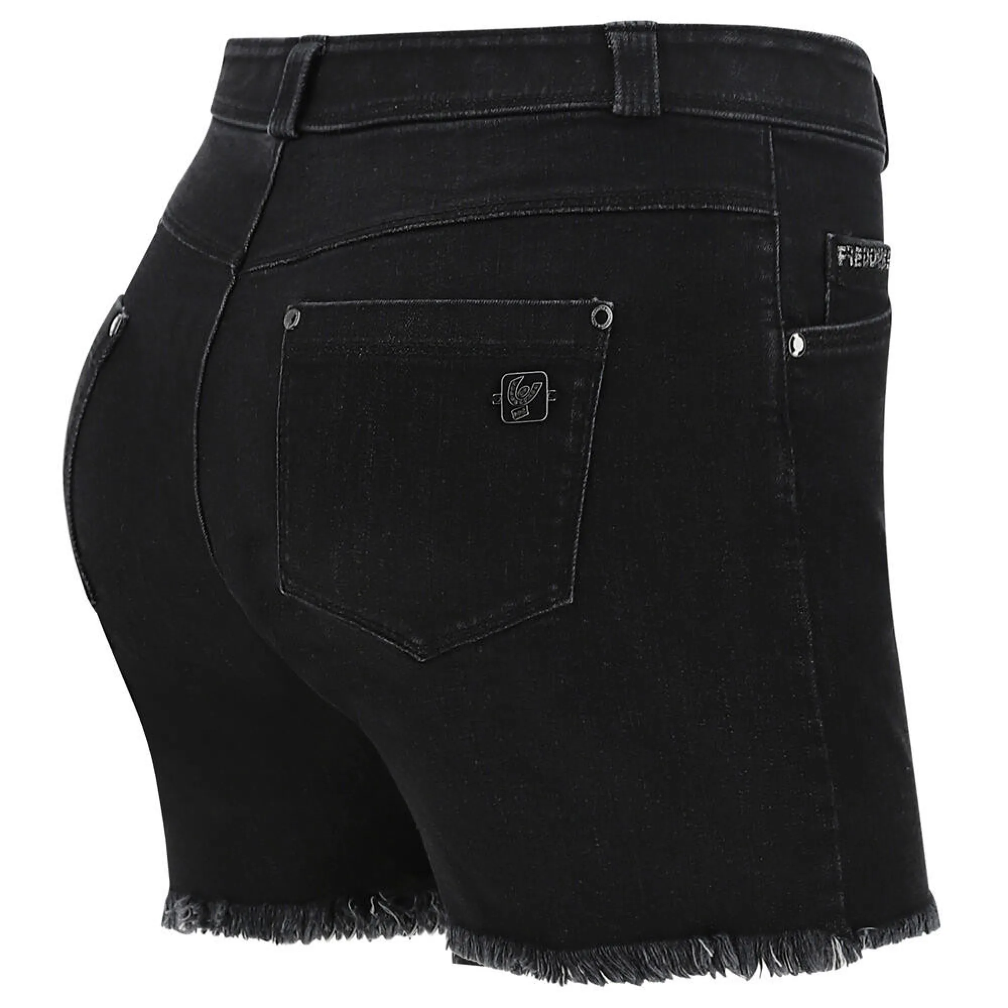 Freddy Fit Jeans-Shorts - Regular Waist - Black Denim – Black Seam - J7N