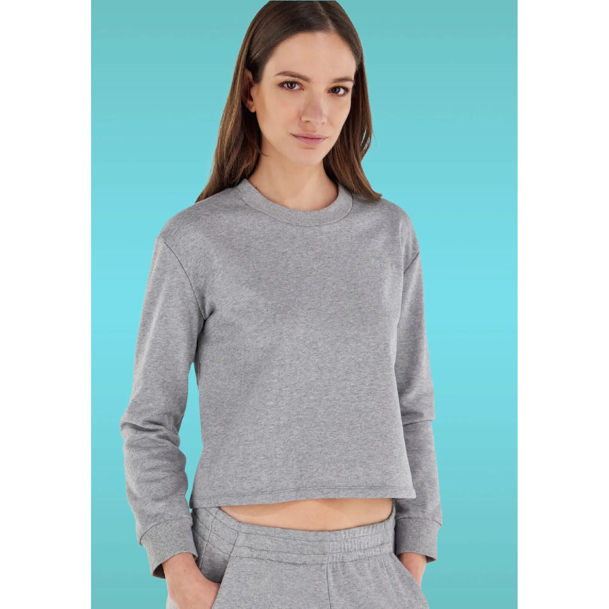 Freddy Lounge Essentials - Cropped Sweatshirt - French Terry - Clay - H107