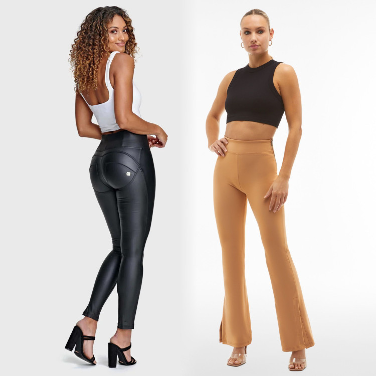 Freddy WR.UP® High Waist Vegan Leather Bundle - Skinny - Black +  Flare - Beige