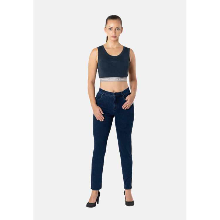 Freddy Fit Jeans - Regular Waist Skinny - Indigoblau - Blaue Nähte - J0B