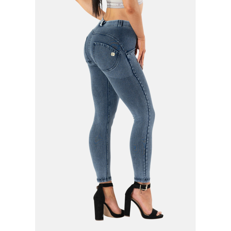 Freddy WR.UP® Damen Push-Up Jeans - 7/8 Regular Waist Skinny - Dark Denim - Blaue Nähte - J109B