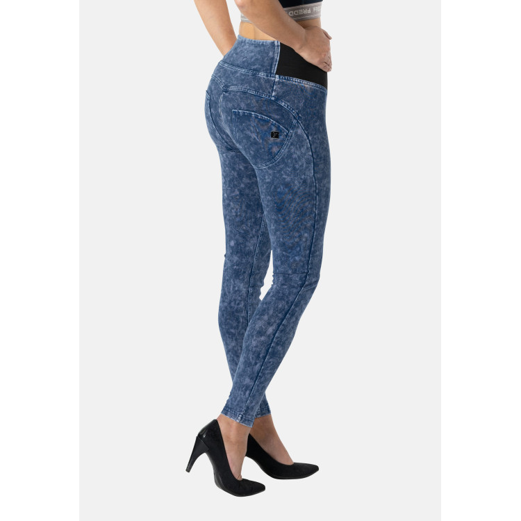 Freddy WR.UP® Damen Push-Up Hose - High Waist Super Skinny - elastischer Taillenbund - Dunkelblau - B57