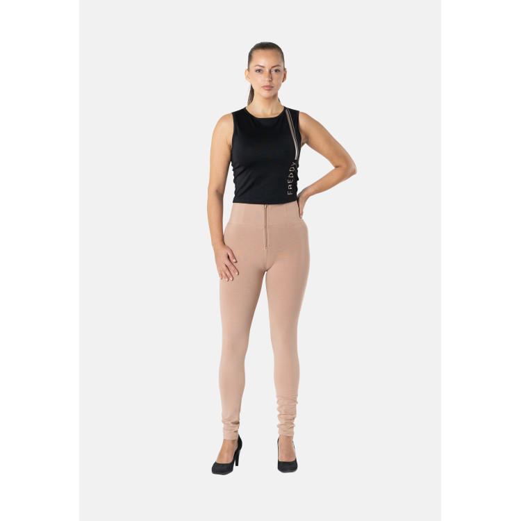 Freddy WR.UP® Damen Push-Up Hose - High Waist Super Skinny - Dunkelbeige - P80