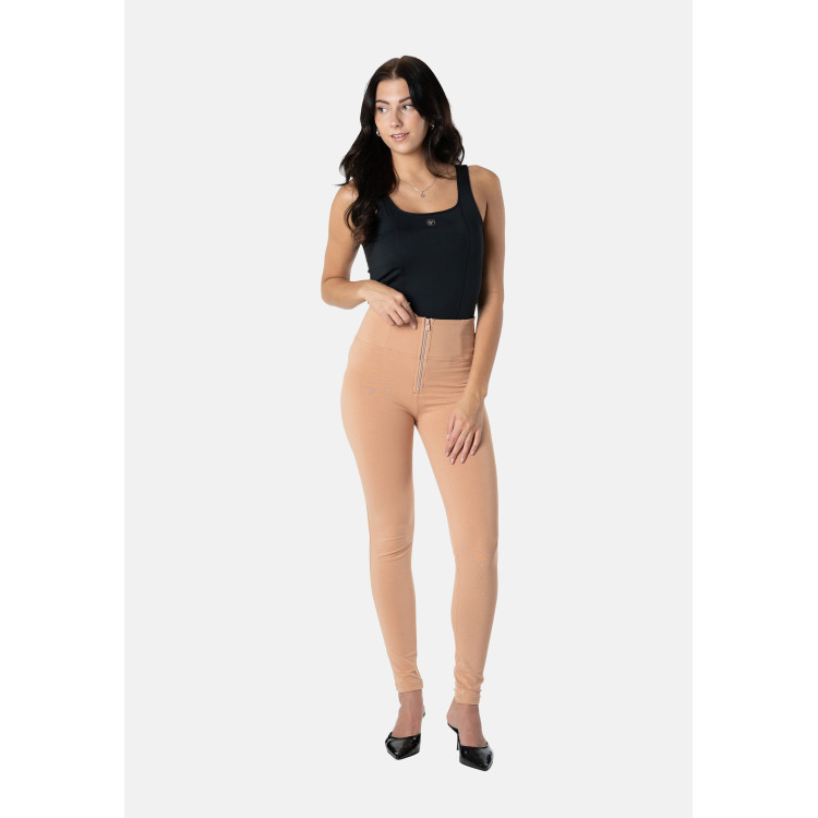 Freddy WR.UP® Damen Push-Up Hose - High Waist Skinny - Hellbraun - M44