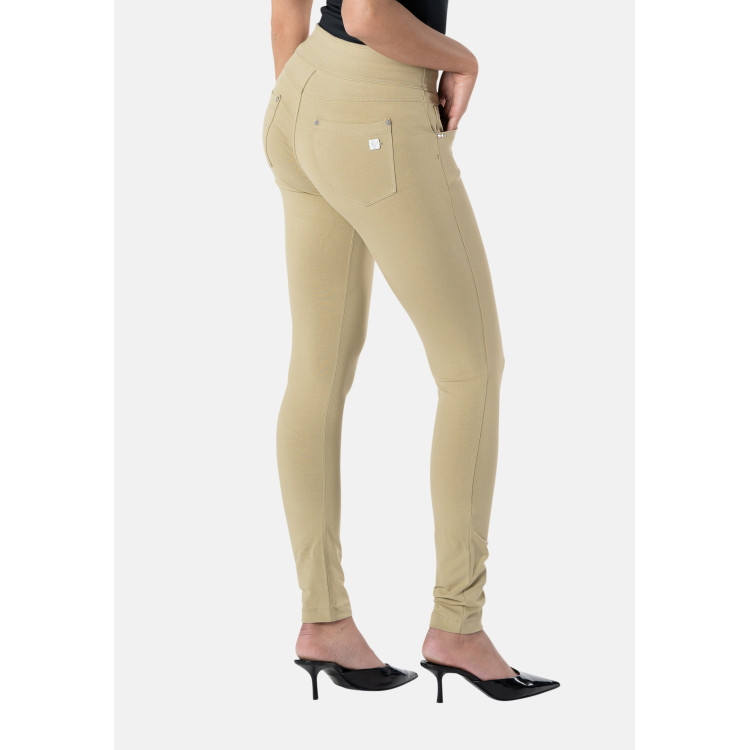 Freddy N.O.W.® Yoga Damen Comfort Hose - Mid Waist Skinny - Beige - Z109