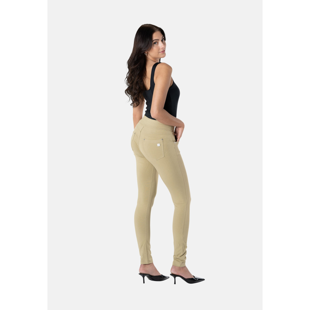 Freddy N.O.W.® Yoga Damen Comfort Hose - Mid Waist Skinny - Beige - Z109