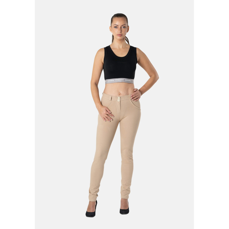 Freddy WR.UP® Drill Damen Push-Up Hose - Regular Waist Skinny - Hellbraun - M35