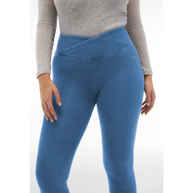 Freddy WR.UP® Core Damen Push-Up Jeans - 7/8 High Waist Super Skinny - Denim hell - Blaue Nähte - J4B