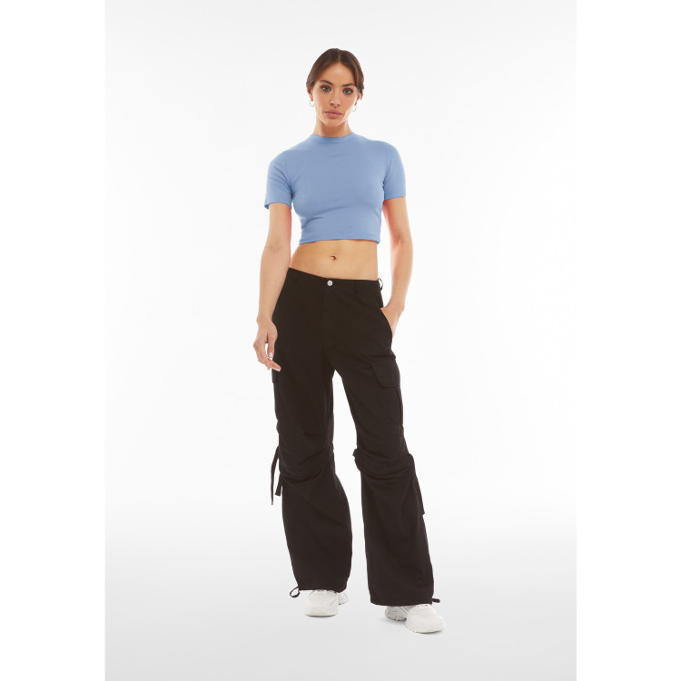 Freddy Slim-Fit Damen Crop Top - Garment-Dyed - Babyblau