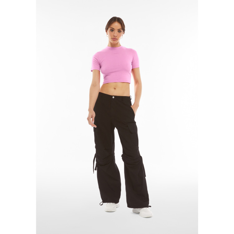 Freddy Slim-Fit Damen Crop Top - Garment-Dyed - Pink - P104X