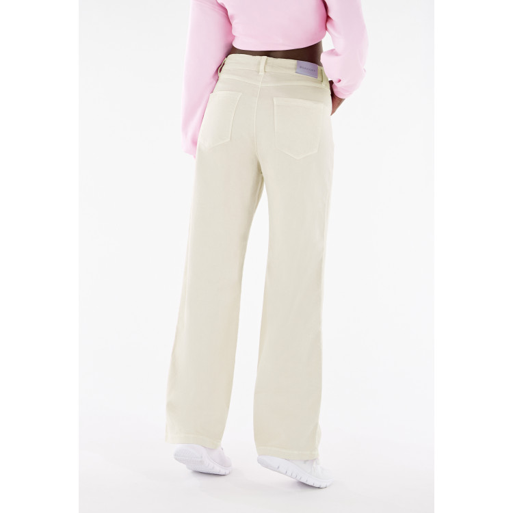 Freddy Day Off Damen Palazzo Jeans - Regular Waist Wide Leg - Garment Dyed - Direct Dyed - Beige - I38X