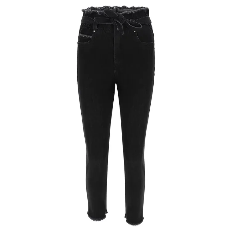 Freddy Fit Jeans - 7/8 High Waist Skinny - Denim-Gürtel - Black Denim - Black Seam - J7N