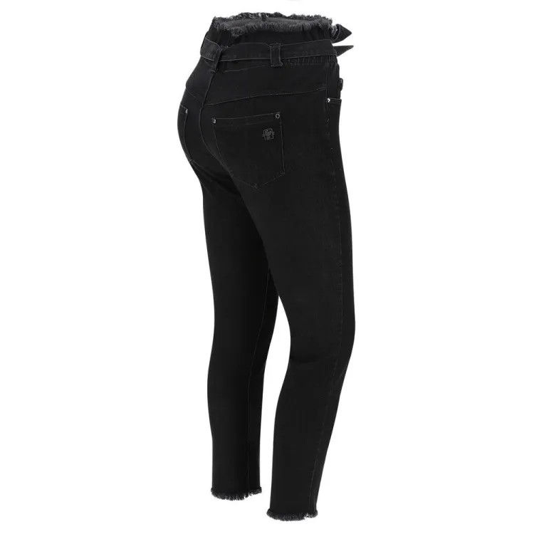 Freddy Fit Jeans - 7/8 High Waist Skinny - Denim-Gürtel - Black Denim - Black Seam - J7N