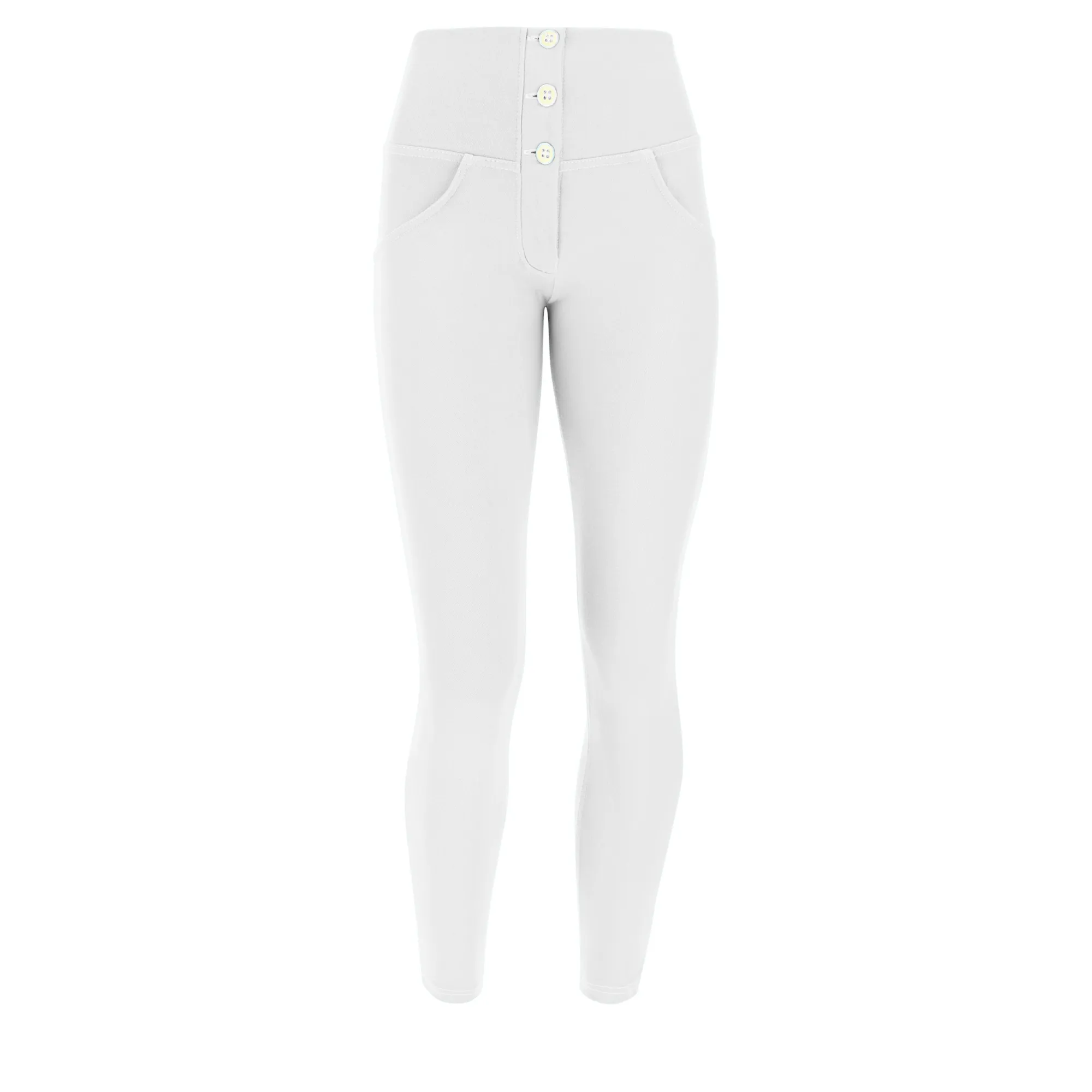 WR.UP® Drill - 7/8 Buttoned High Waist Super Skinny - White - W0