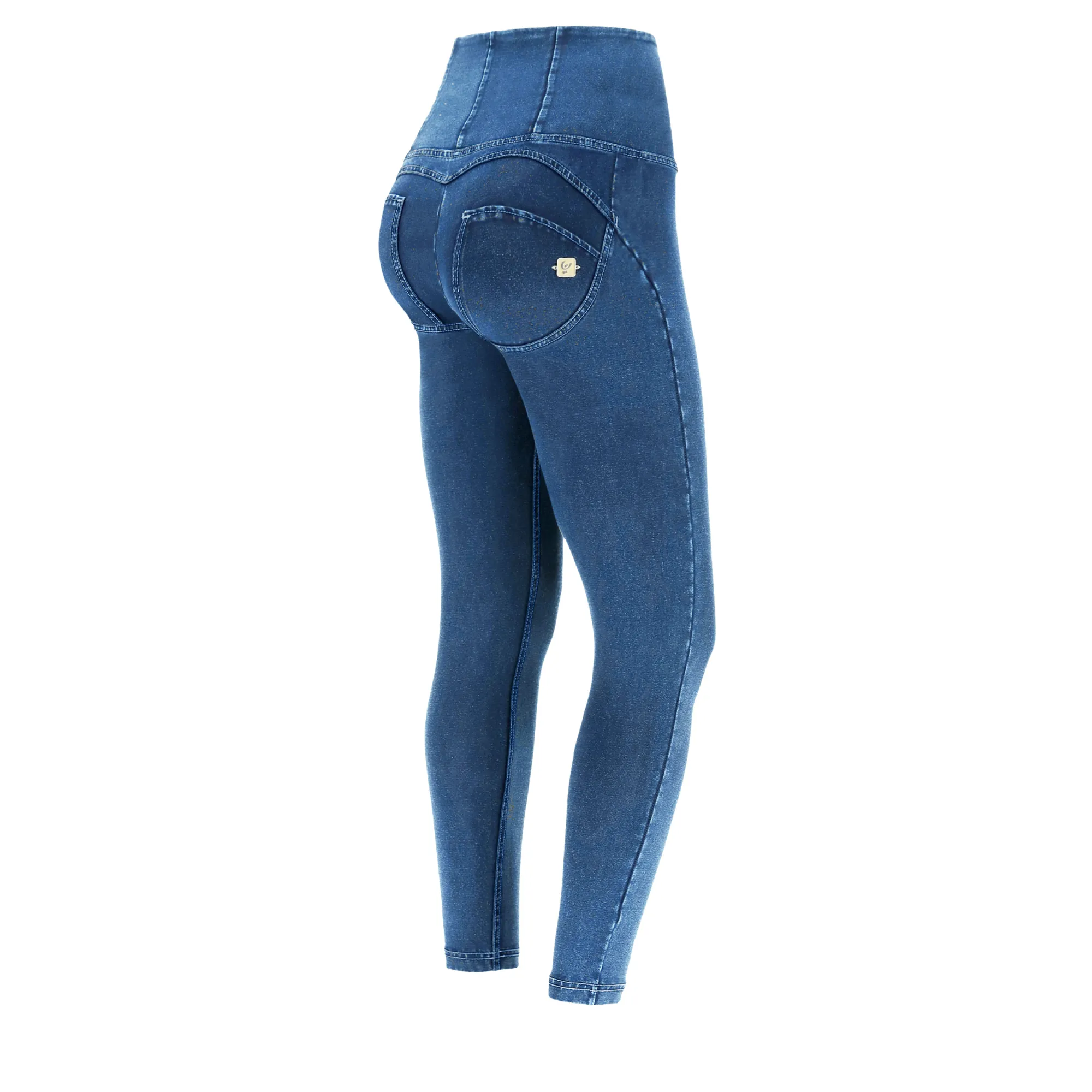 Freddy WR.UP® Damen Push-Up Jeans - 7/8 High Waist Super Skinny - Hellblau - Blaue Nähte