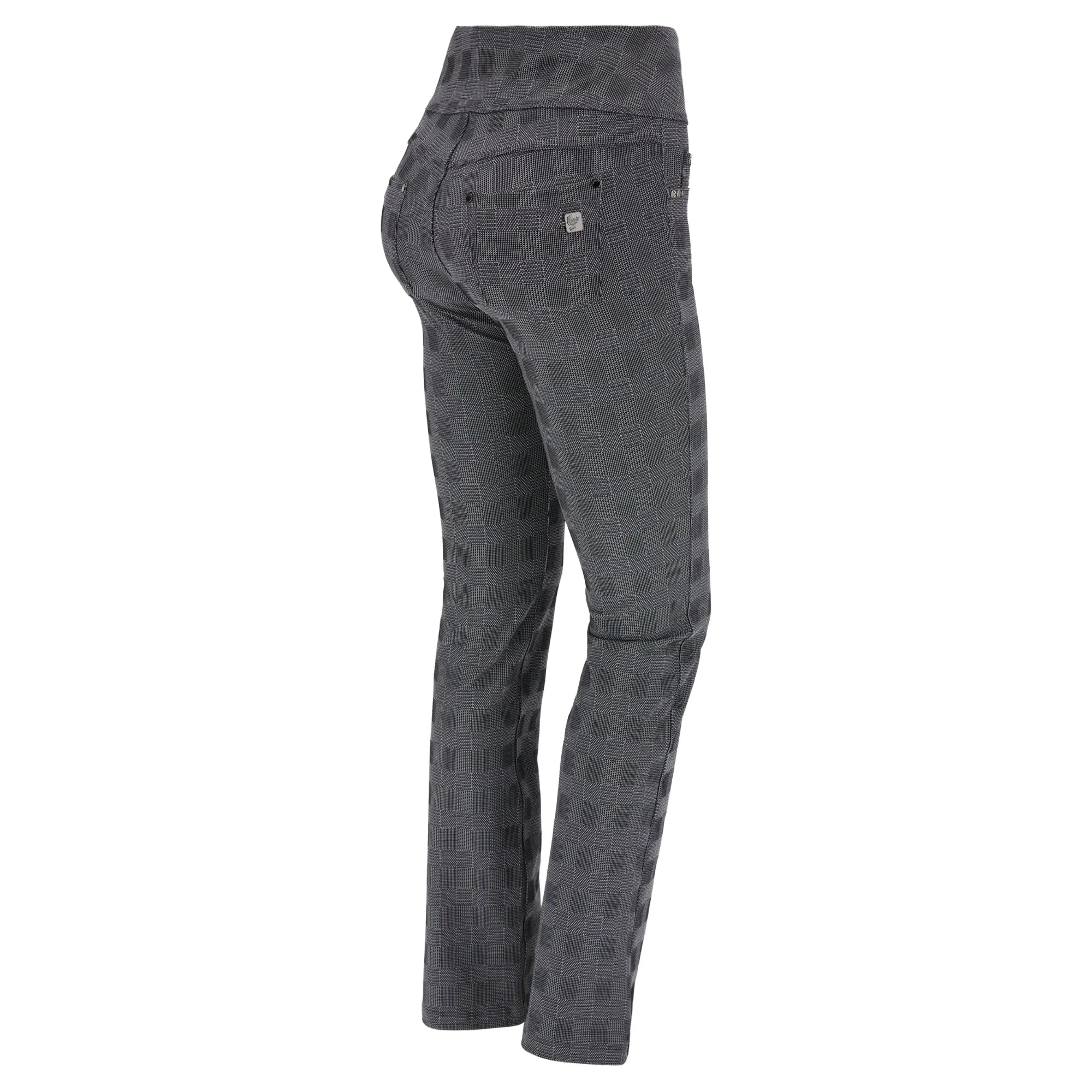 N.O.W.® Pants - Buttoned High Waist Skinny Straight - Prince of Galles - NW10