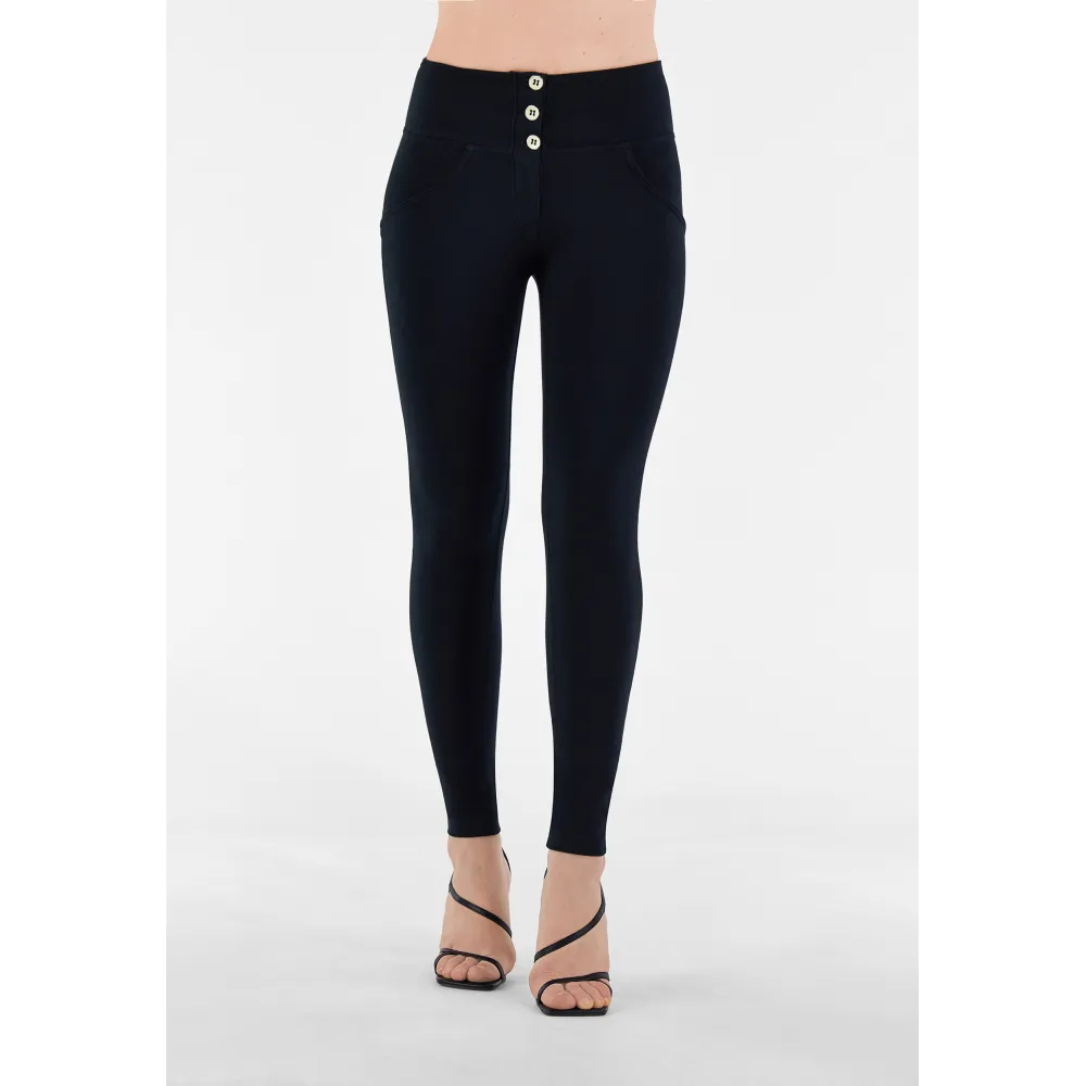 WR.UP® Eco - Button High Waist Skinny - Wespentaille - Black - N0