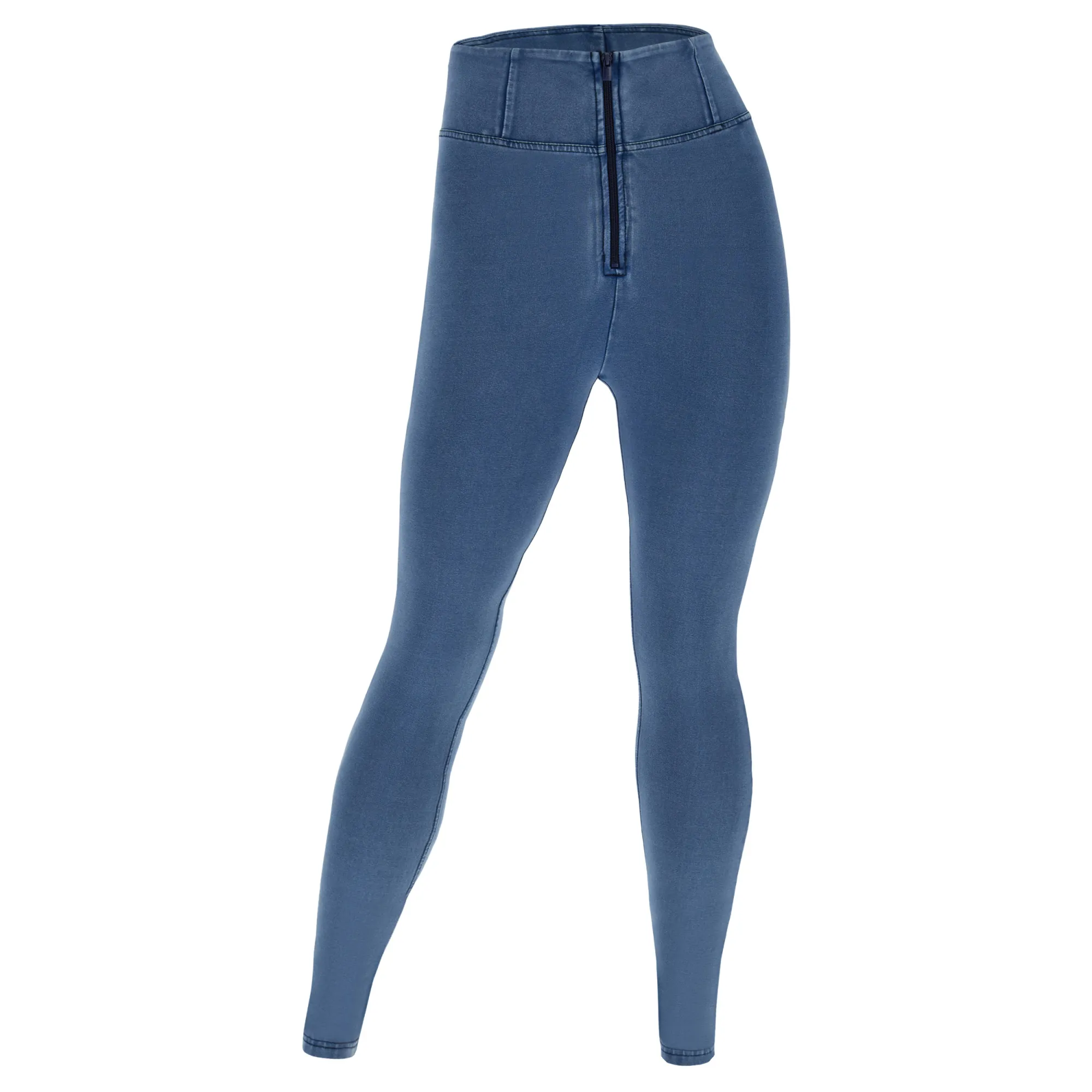 Freddy WR.UP® Curvy Damen Push-Up Jeans - High Waist Skinny - Hellblau - Blaue Nähte