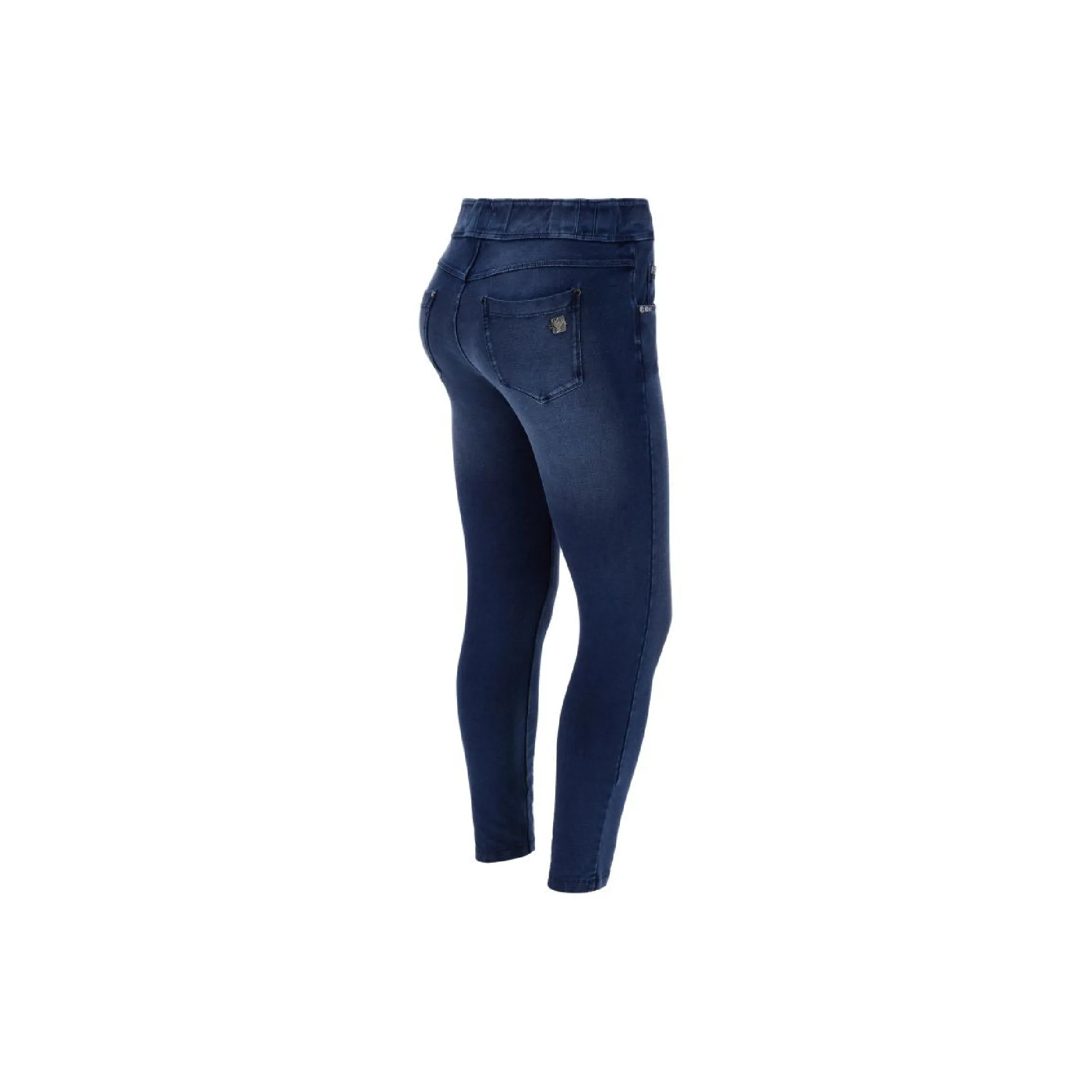N.O.W.® Pants - 7/8 Mid Waist Skinny - mit Reißverschluss - Dark Denim - Blue Seam - J0B