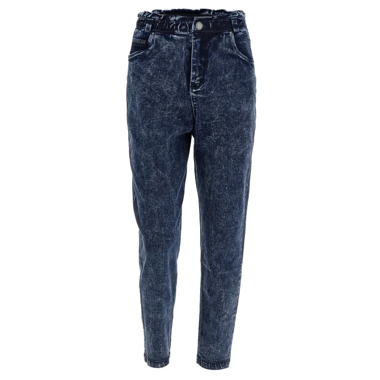 Freddy Fit Jeans - 7/8 Super High Waist Regular - Paperbag Waist - Bleached Denim – Blue Seam - J82B