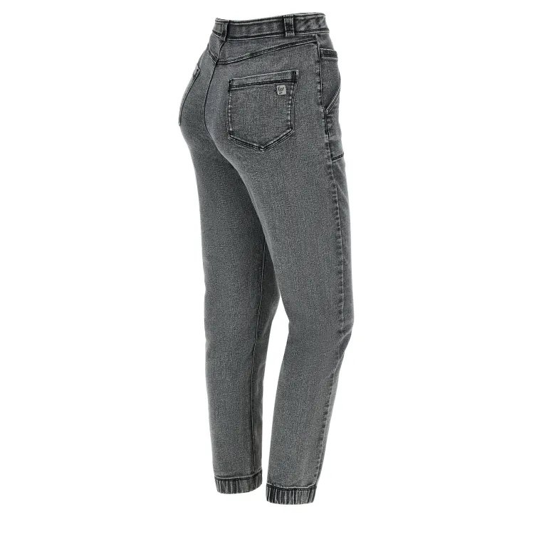 Freddy Fit Jeans - 7/8 High Waist Straight - Washed Grey – Black Seam - J3N