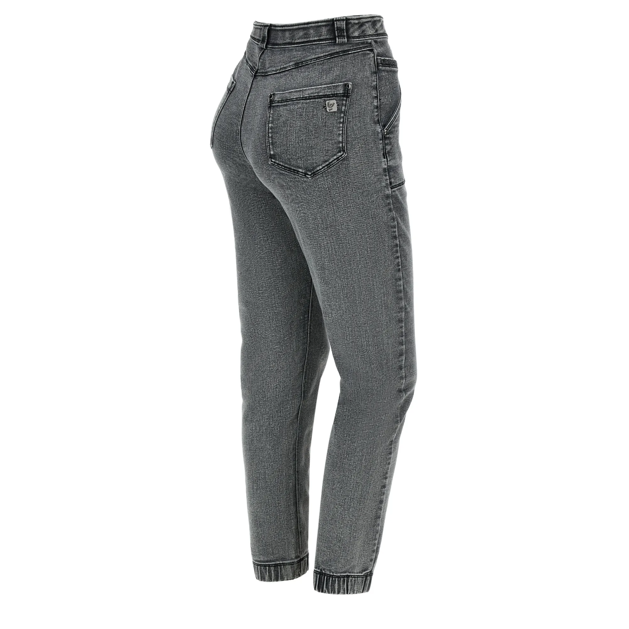Freddy Fit Jeans - 7/8 High Waist Straight - Washed Grey - Black Seam - J3N