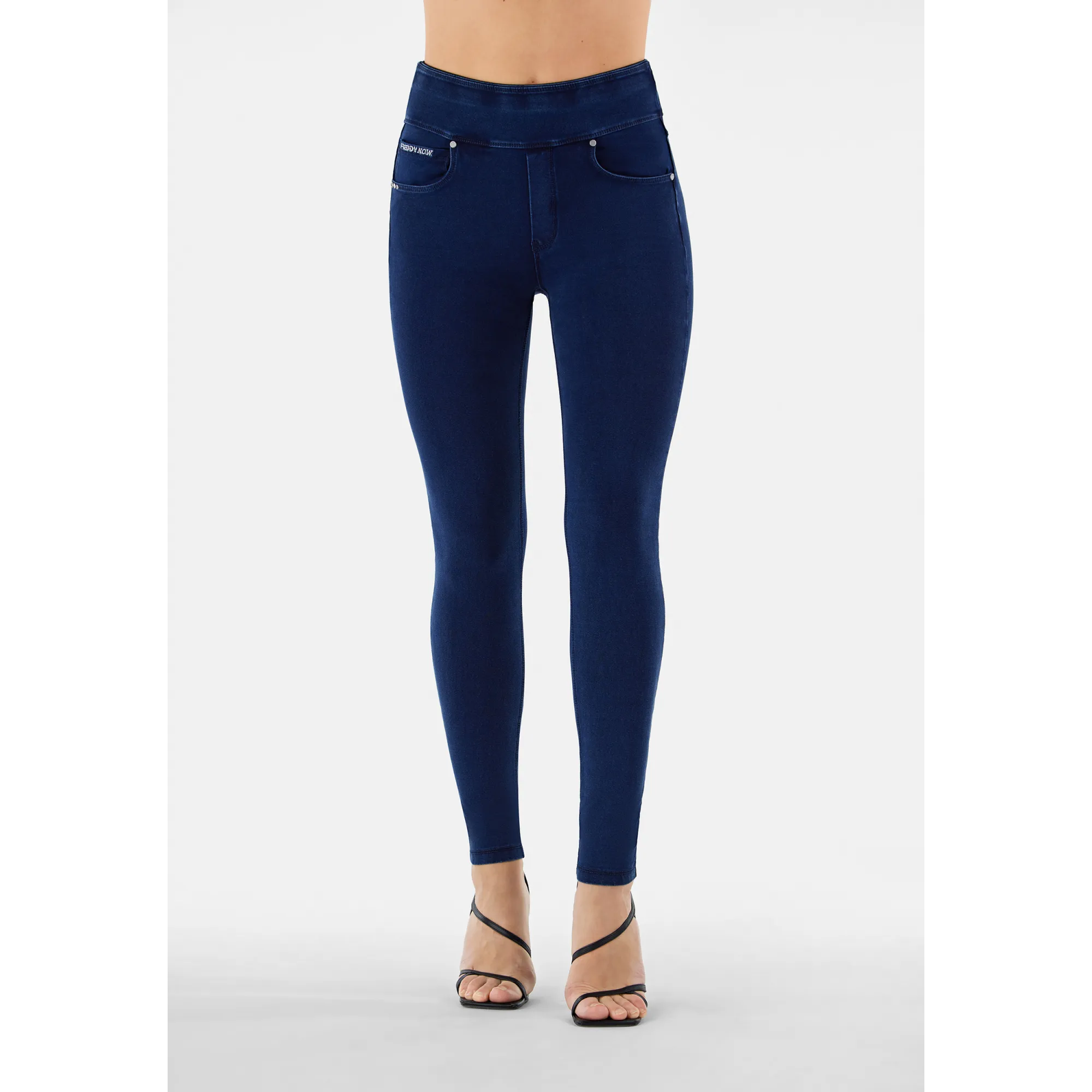 Freddy N.O.W.® Yoga Damen Comfort Hose - Skinny - Indigoblau - Blaue Nähte