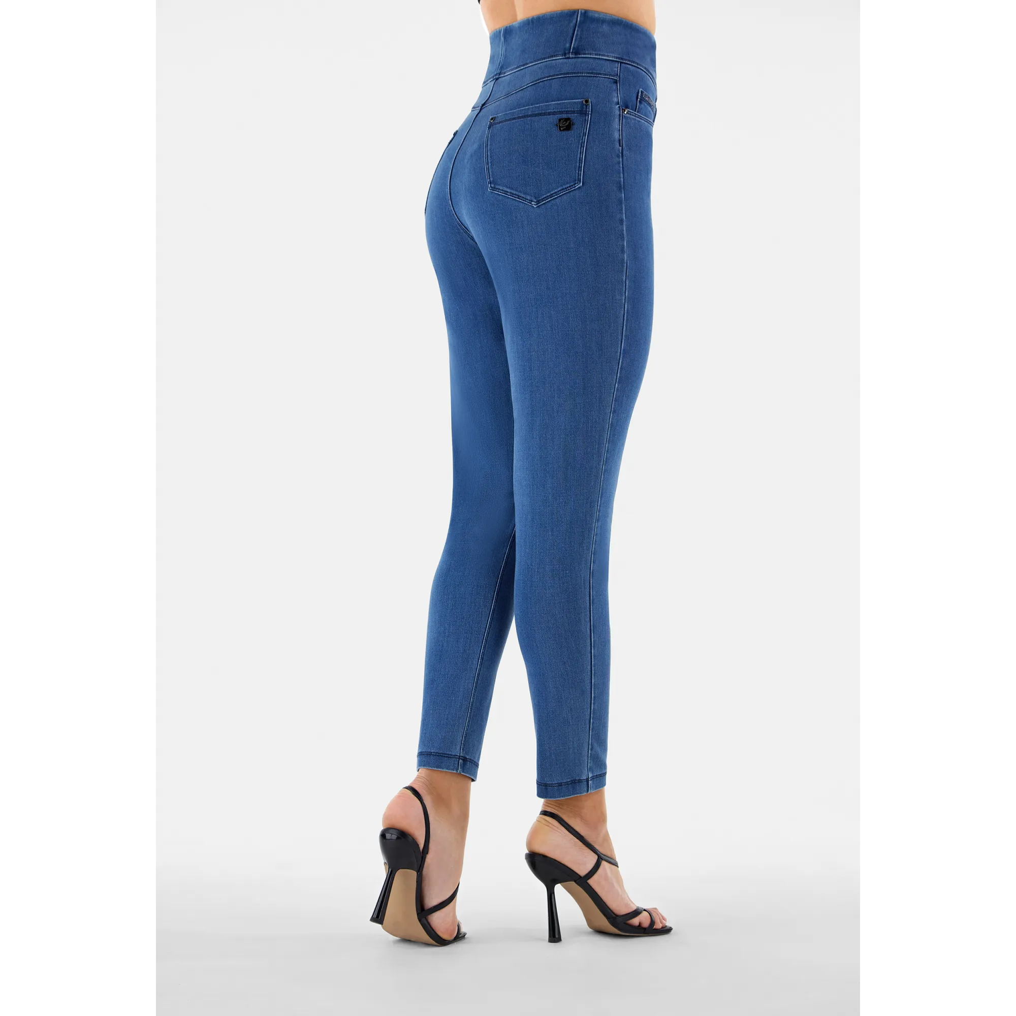Freddy Fit Jeans - Buttoned Super High Waist Skinny - Clear Denim - Blue Seam - J4B