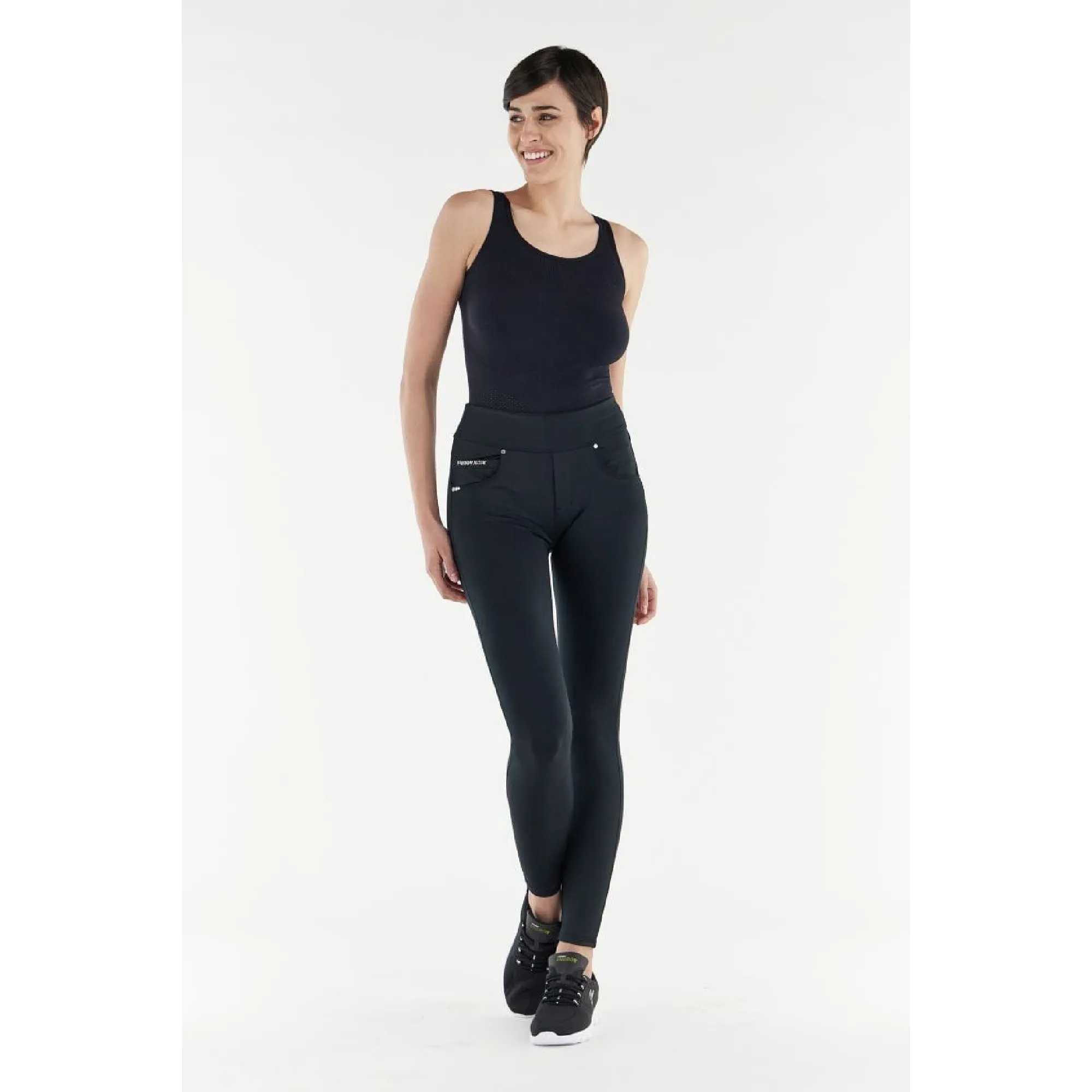 Freddy N.O.W.® Yoga Tech Damen Comfort Hose - Mid Waist Skinny-Schwarz