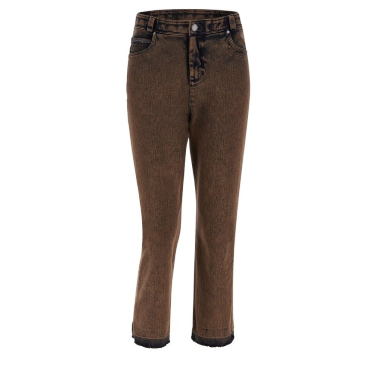 Freddy Fit Jeans - 7/8 High Waist Straight - Garment Dyed - Lunar Wash Brown Denim - J105B