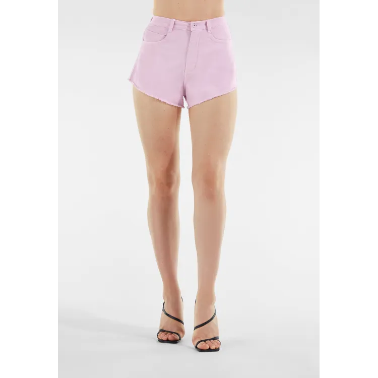 Freddy Day Off Damen Shorts - Fransiger Saum - Garment Dyed - Direct Dyed - Pink - P89X