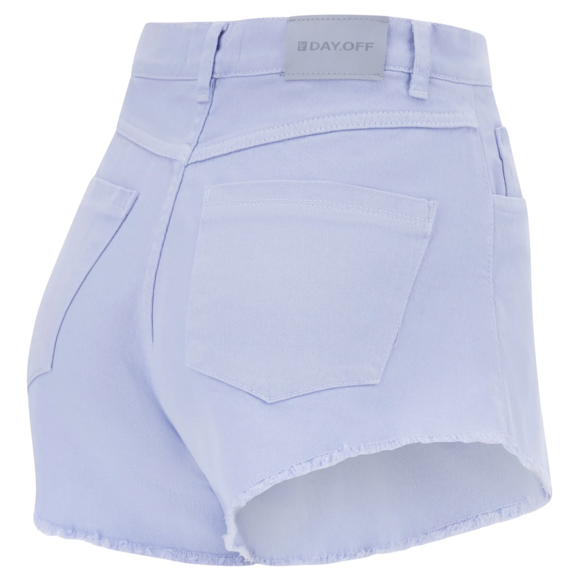 Freddy Day Off Damen Shorts - Fransiger Saum - Garment Dyed - Direct Dyed - Blau - C67X