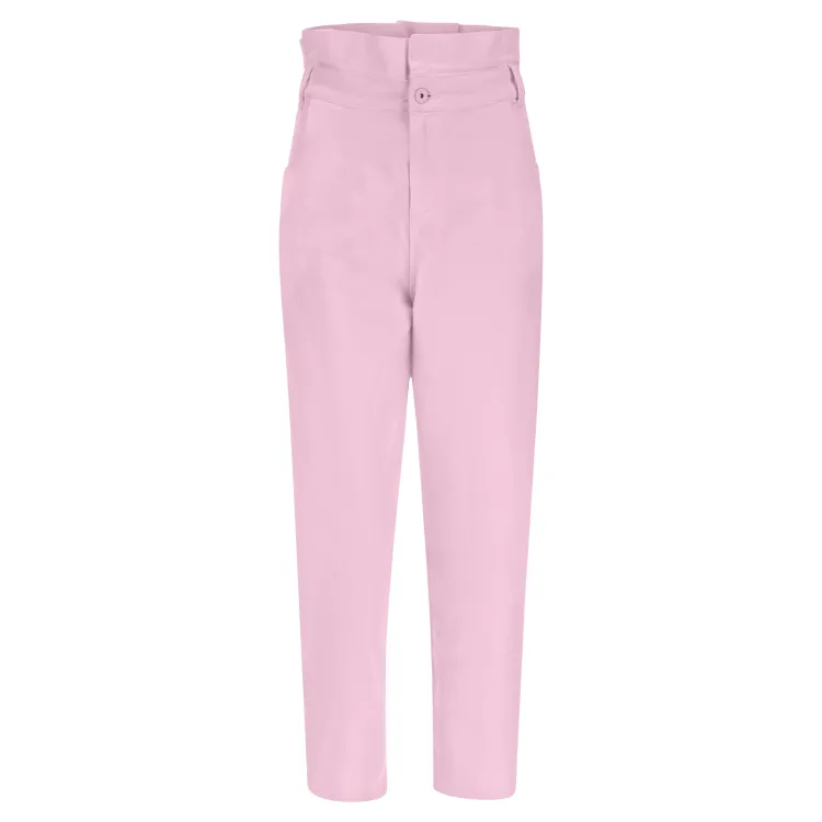 Freddy Day Off Damen Carrot Jeans - Geraffter Saum - Garment Dyed  - Direct Dyed - Pink - P89X