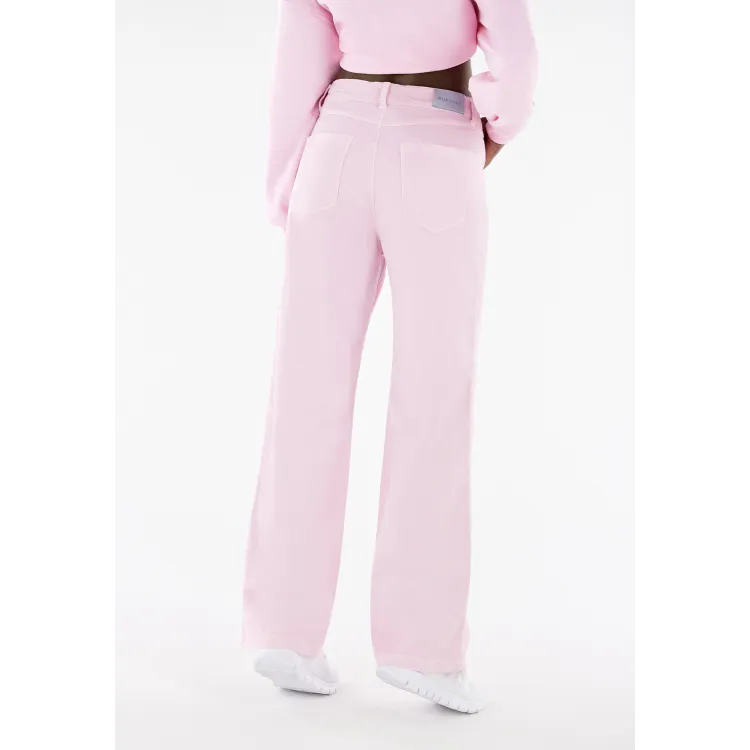 Freddy Day Off Damen Palazzo Jeans - Regular Waist Wide Leg - Garment Dyed - Direct Dyed - Pink - P89X