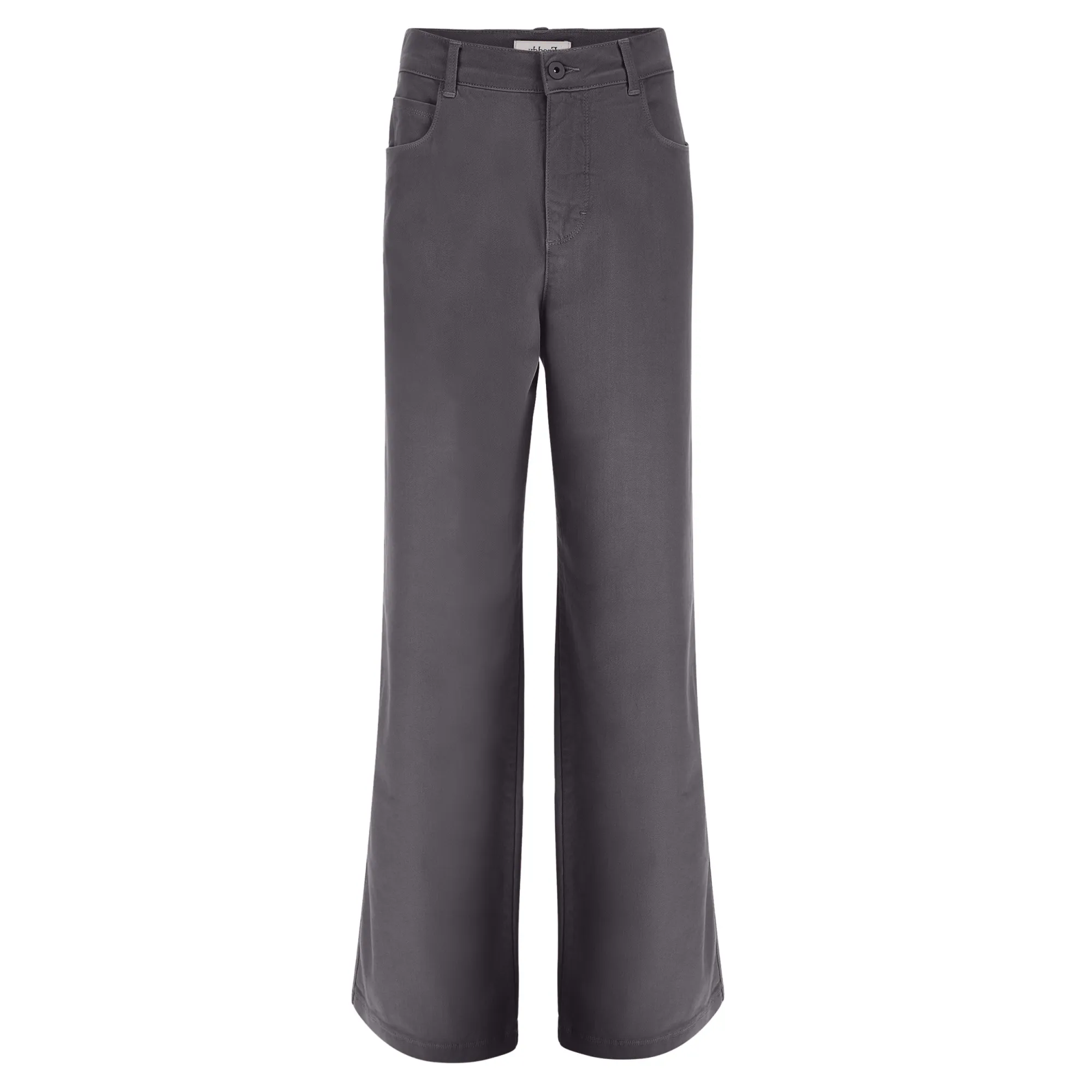 Freddy Damen Palazzo Jeans - Regular Waist Wide Leg - Garment Dyed - Direct Dyed - Dunkelgrau - G100X