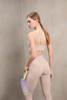Seamless Ribbed Push-Up High Waist Skinny 7/8 Leggings - Chateau Gray Beige - Made in Italy