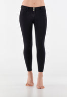 WR.UP Push-Up Regular Waist Skinny 7/8 Denim Jeans - Denim Black - Black Seam