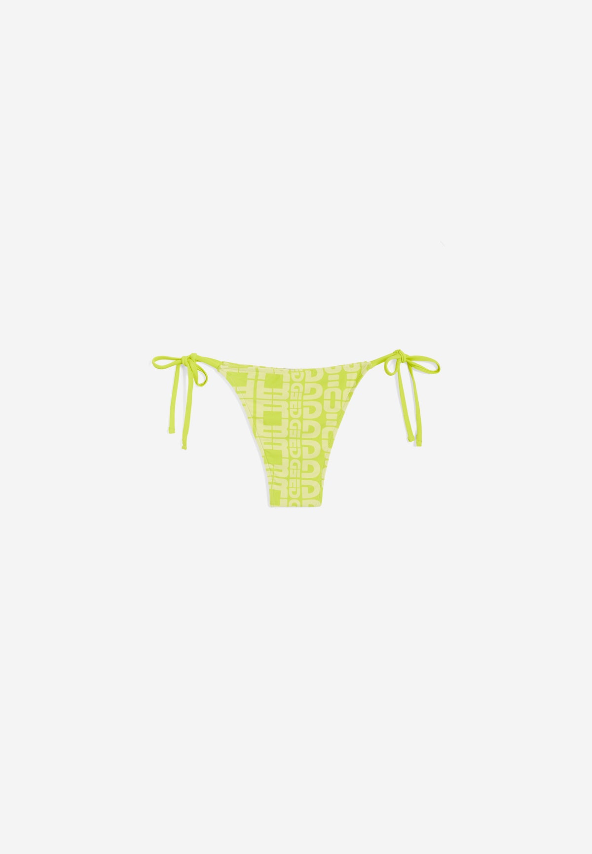 String-Bikinihose mit Allover-Logo-Print - LIME