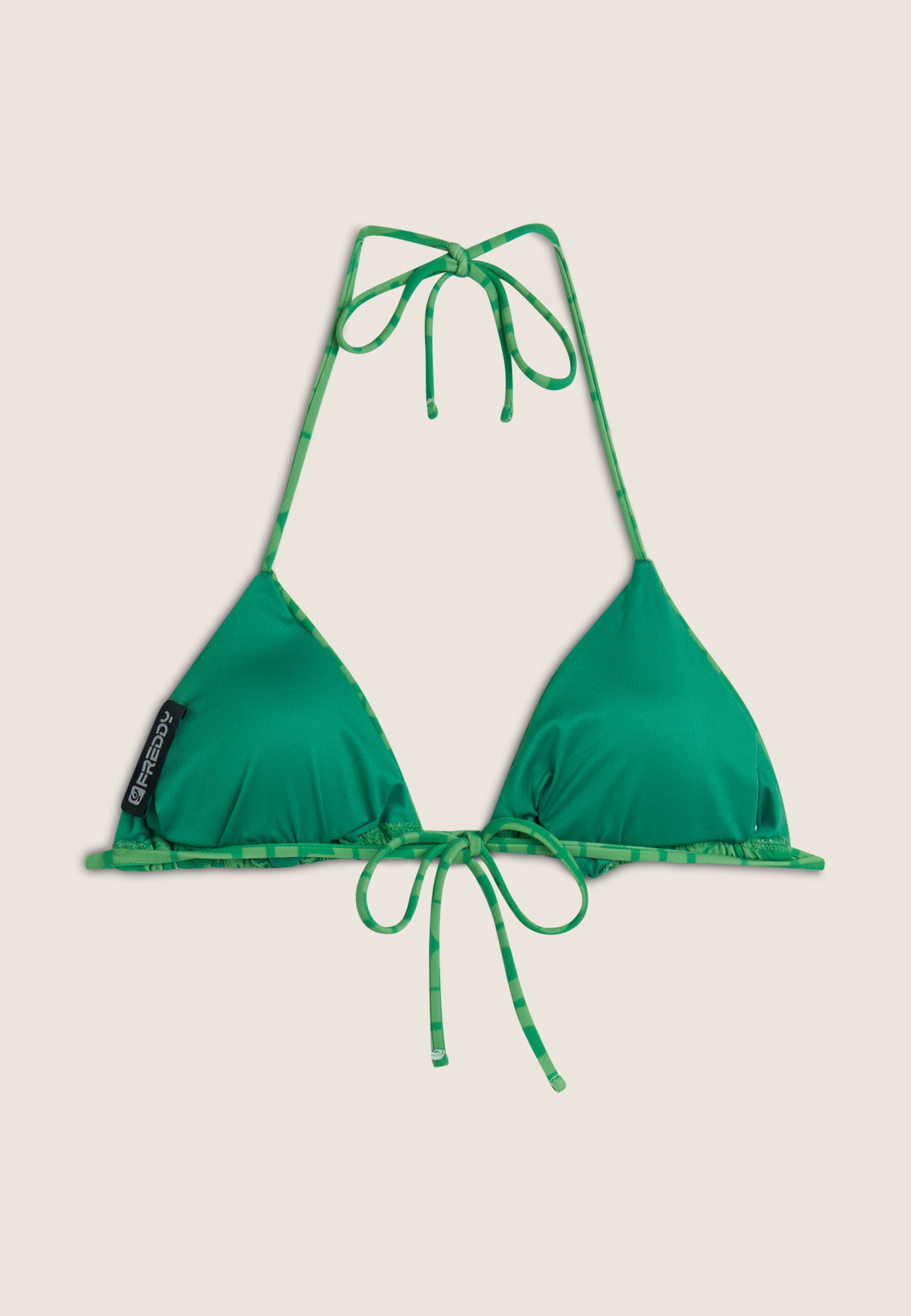 Triangel-Bikinioberteil mit Allover-Logo-Print - GREEN