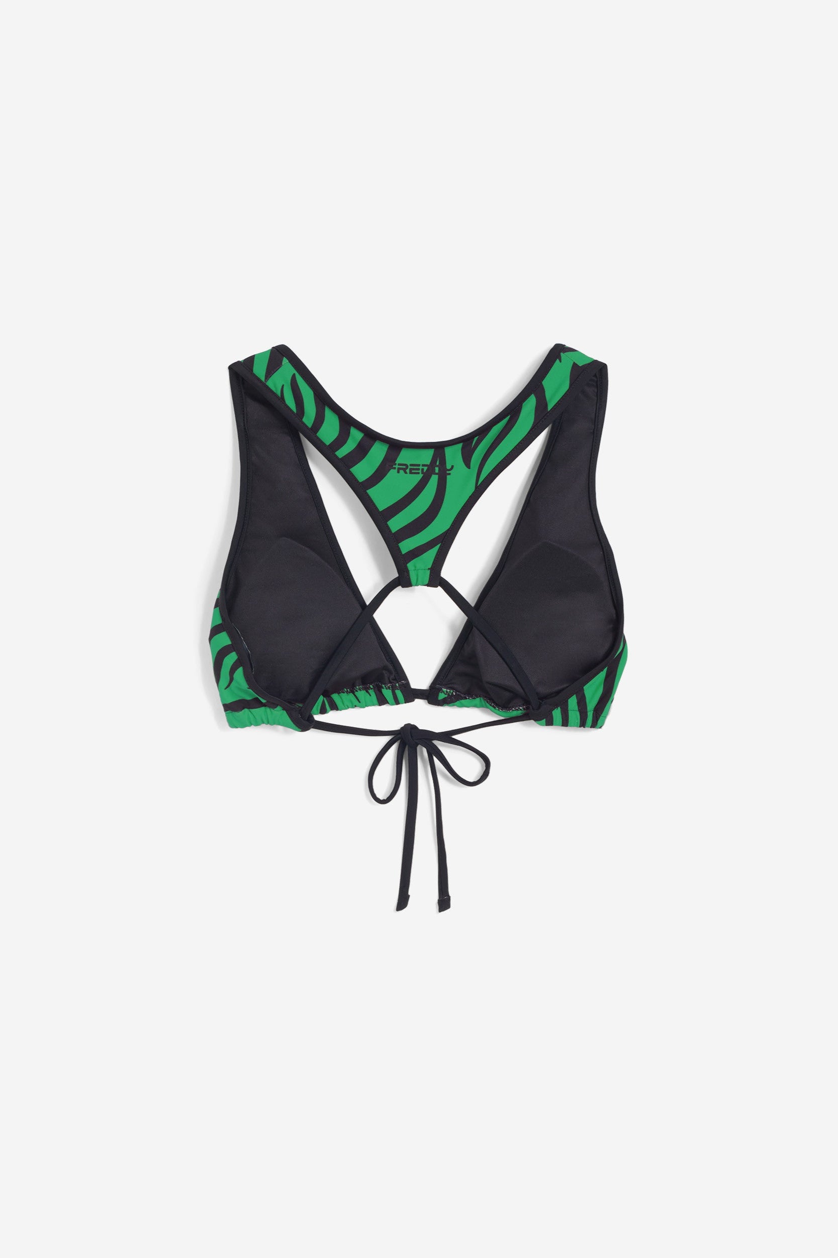 Triangel-Bikinioberteil mit Zebramuster - GREEN