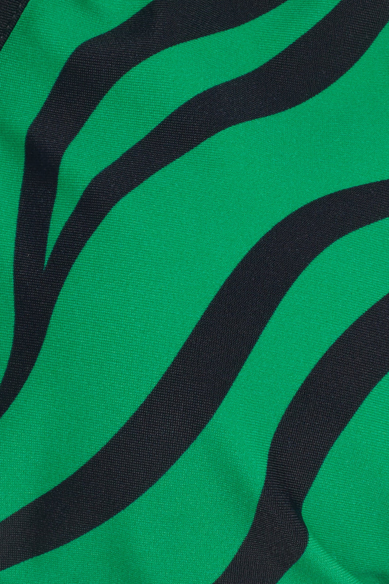 Triangel-Bikinioberteil mit Zebramuster - GREEN