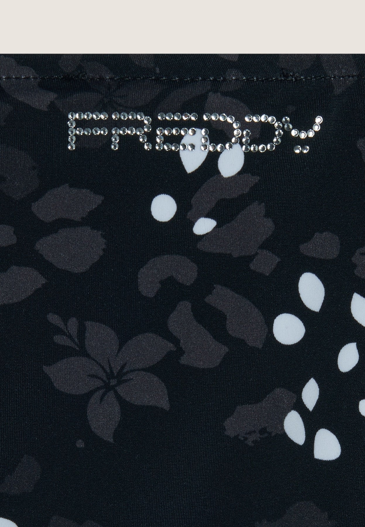 String-Bikinihose mit Blumenmuster - BLACK