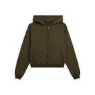Cropped oversize sweatshirt with zip and Flow print - Ivy Green