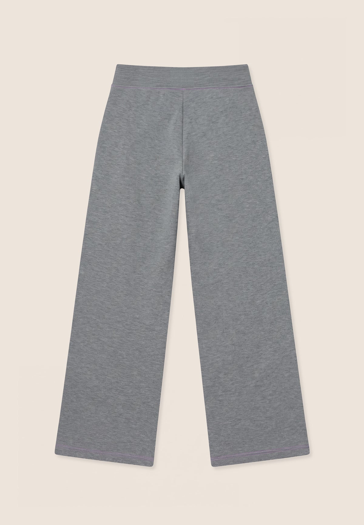 Wide-leg melange trousers with neon pink details - Mélange Gray