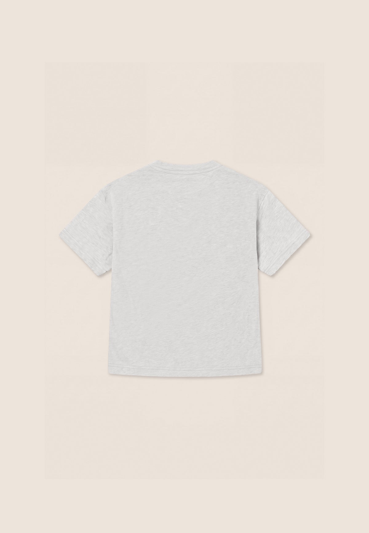 Comfort t-shirt in melange jersey with neon details - White Melange