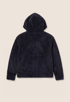 Teddy fleece hoodie with a zip - Black